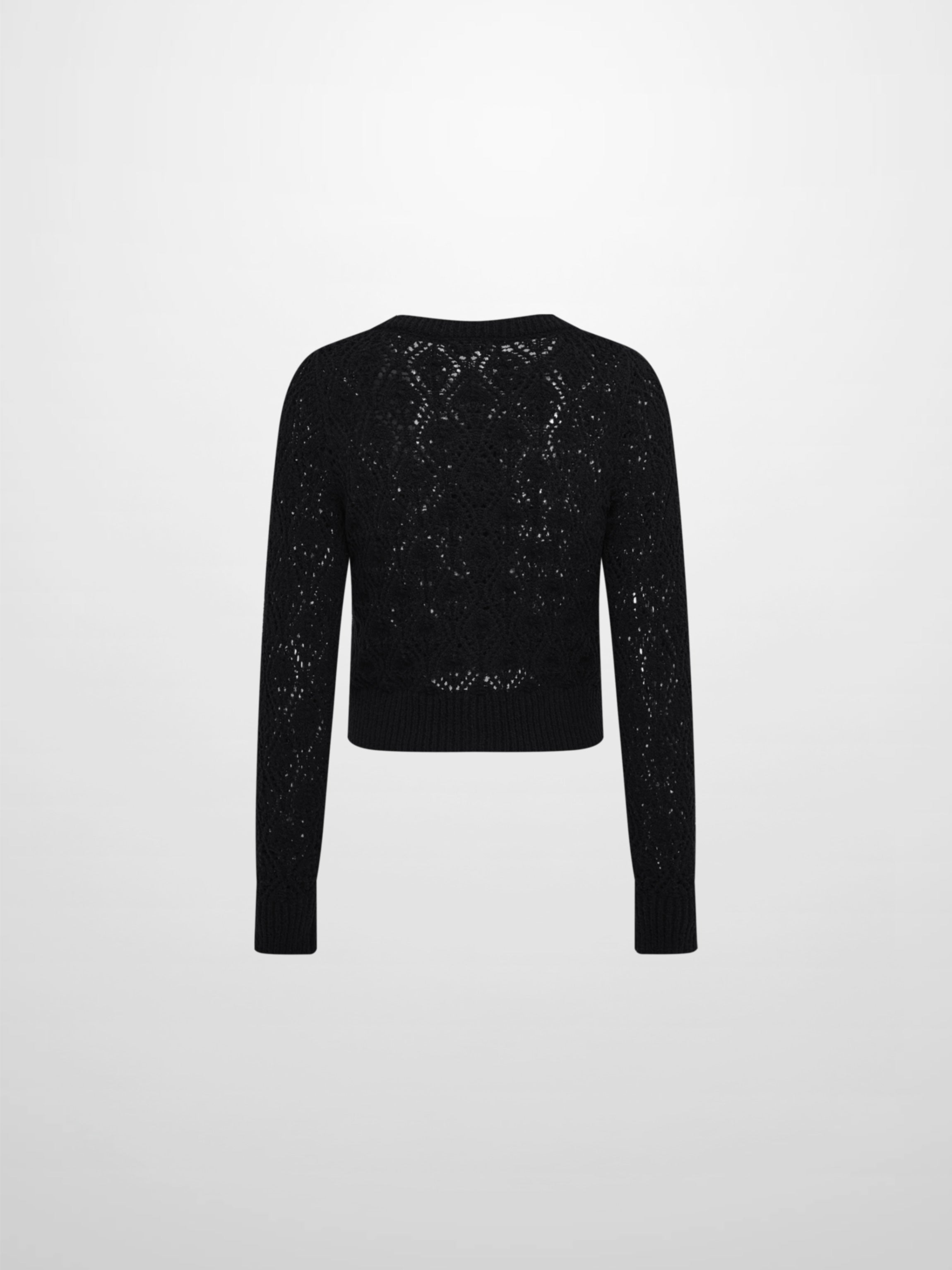 Crochet Cardigan - Black – Fame on Central