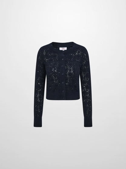 Crochet Cardigan - Navy Blue