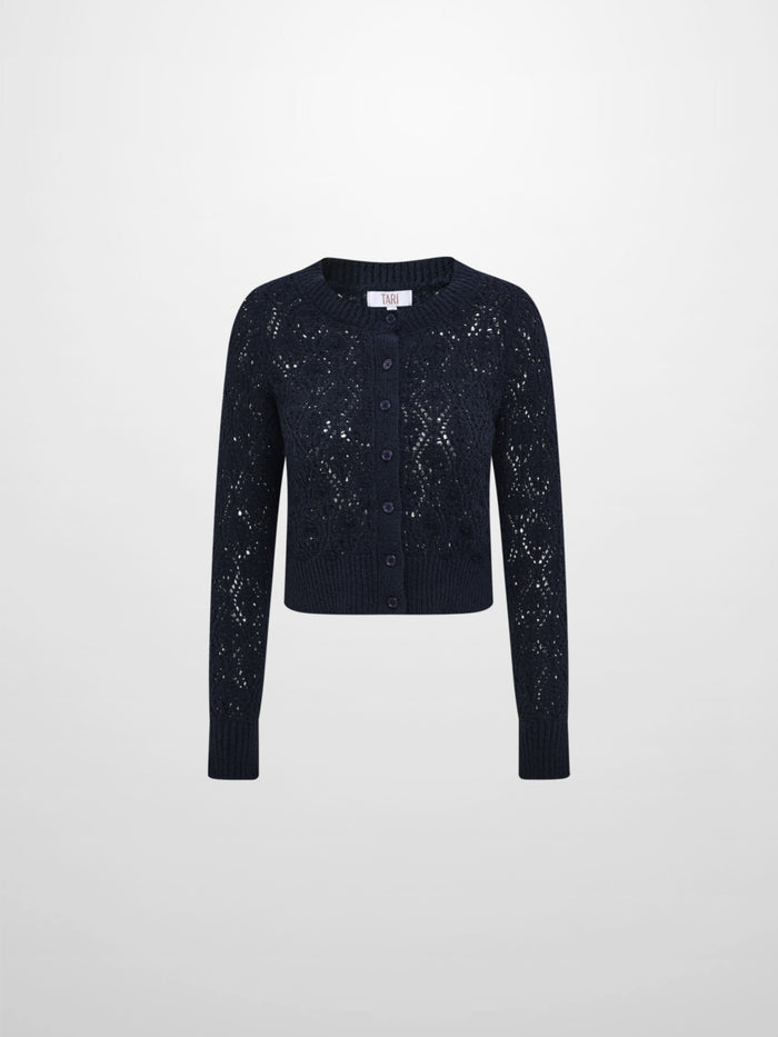 Crochet Cardigan - Navy Blue