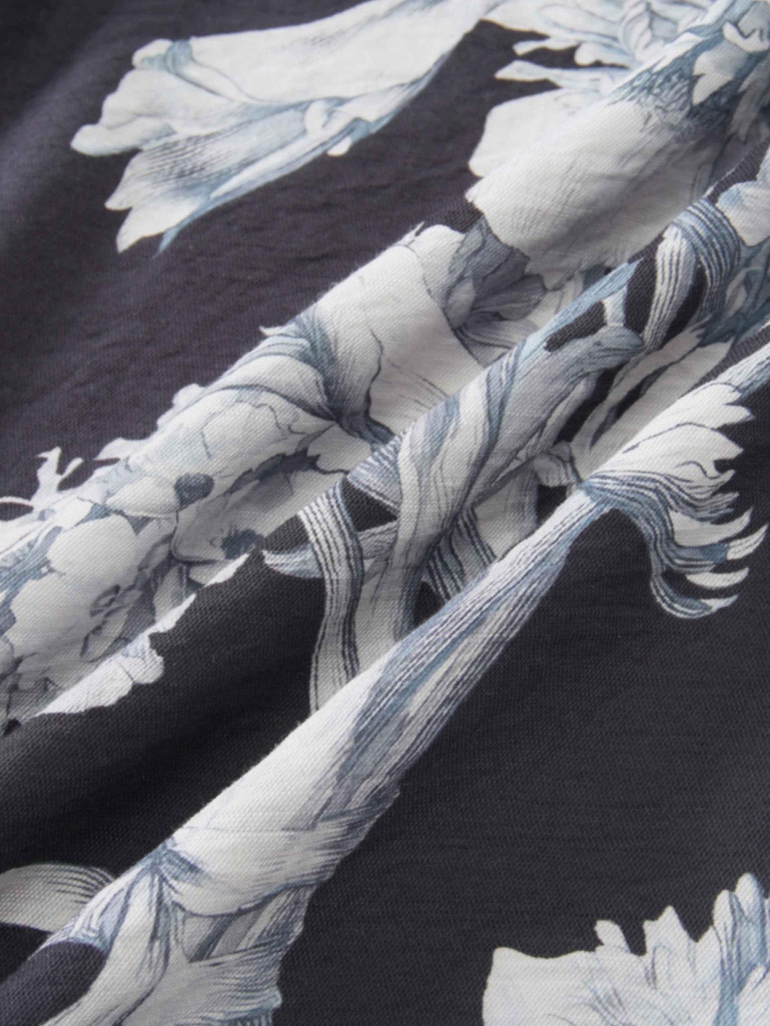 Lace Collar Princess A-Line Dress-Blue Floral