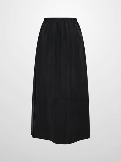Drawstring Cupro Skirt - Black