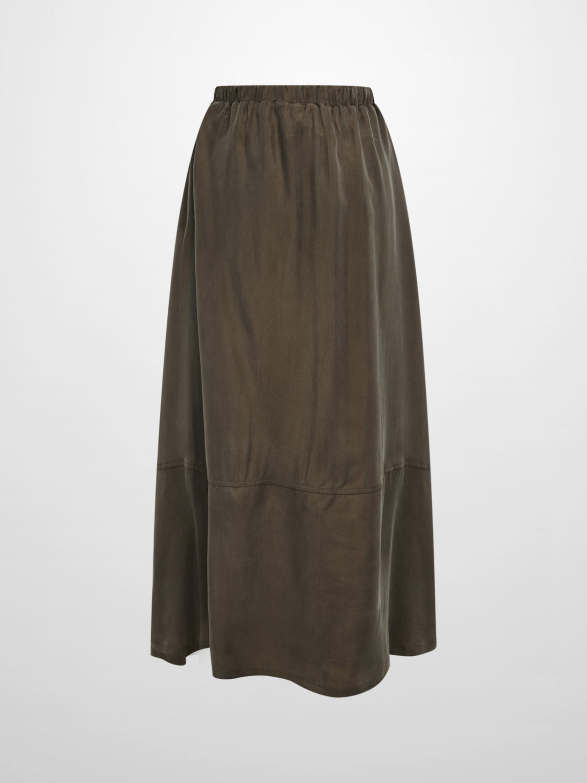 Drawstring Cupro Skirt - Dark Brown