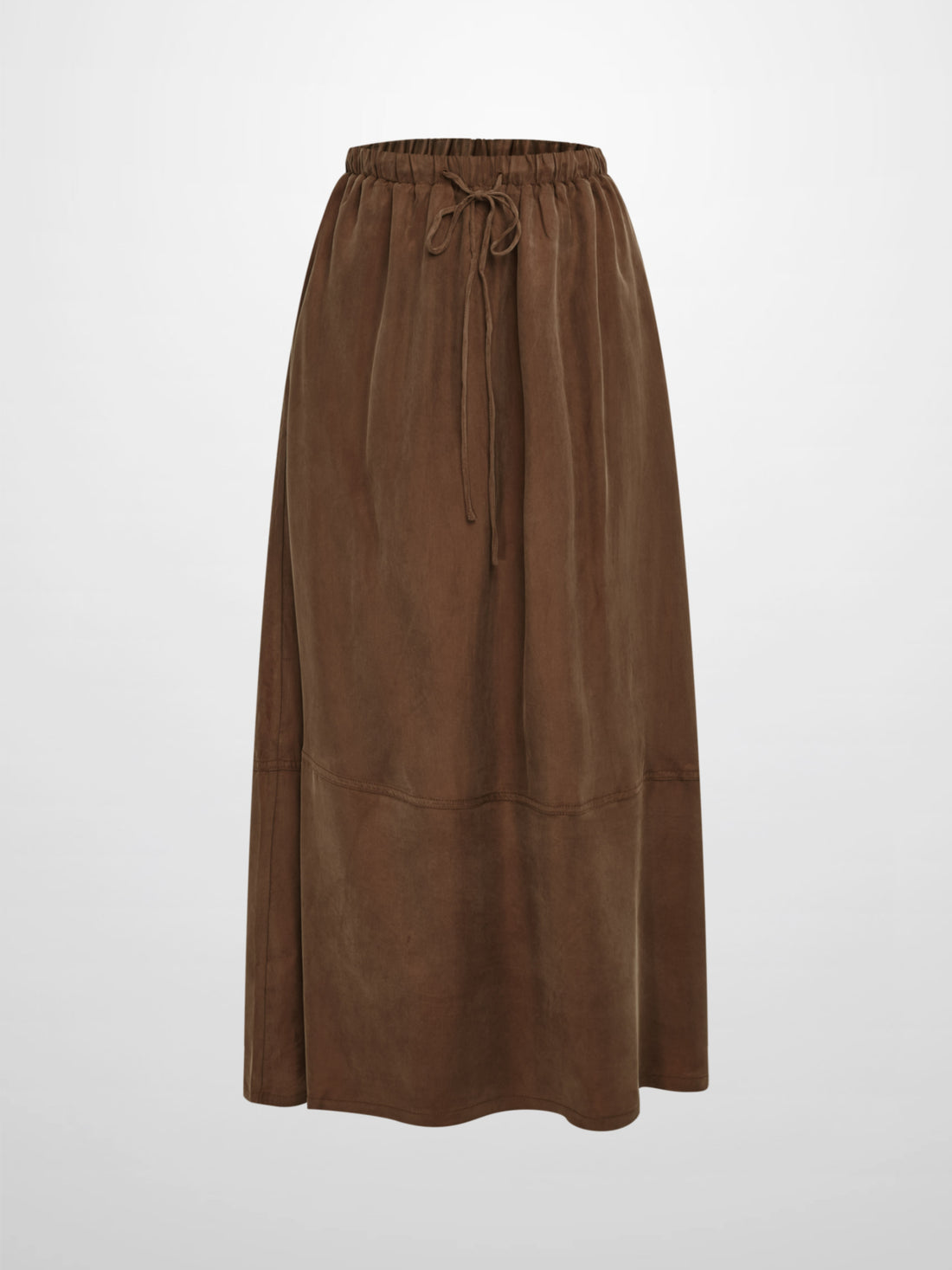 Drawstring Cupro Skirt - Light Brown