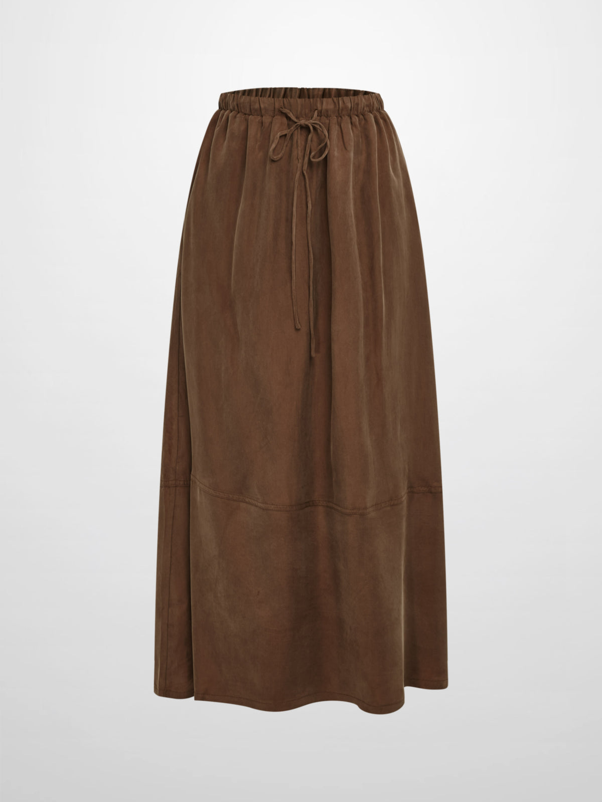 Drawstring Cupro Skirt - Light Brown