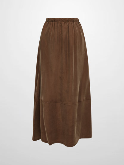 Drawstring Cupro Skirt - Light Brown