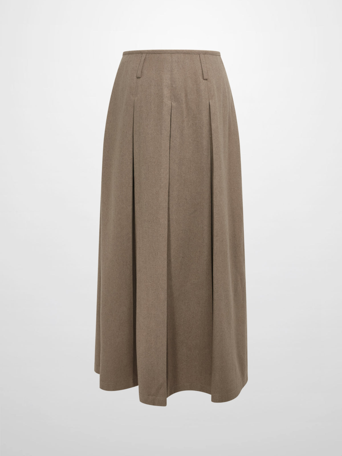 Pocket Detail Pleat Skirt - Warm Taupe