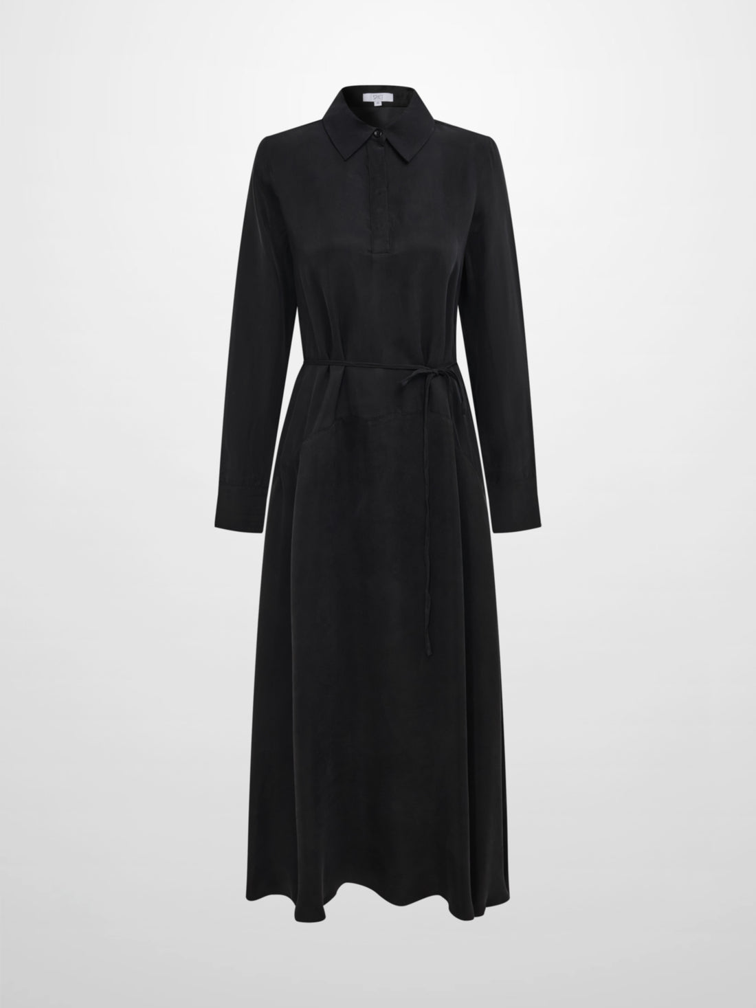 Cupro Drop Waist Maxi Dress - Black