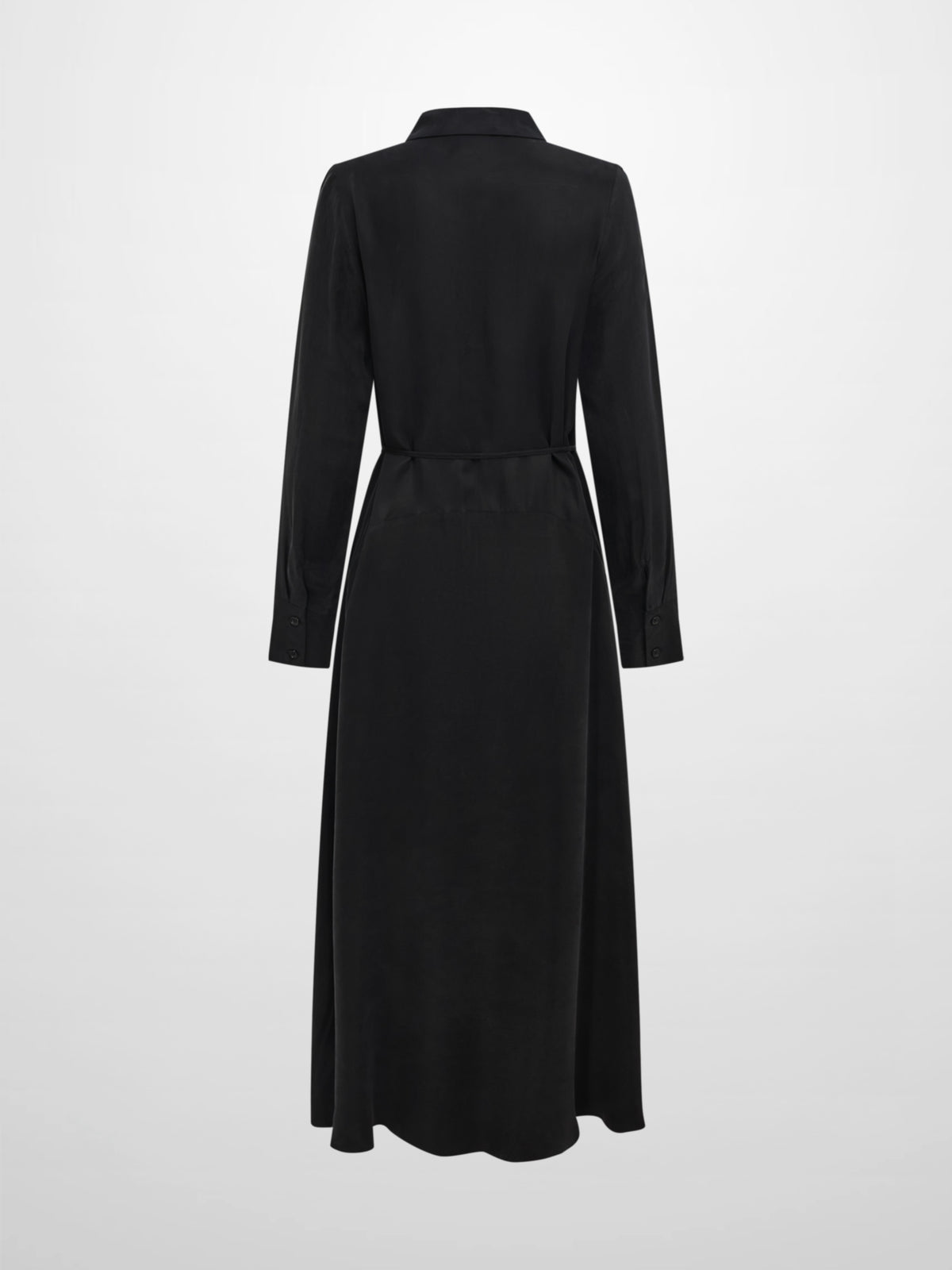 Cupro Drop Waist Maxi Dress - Black