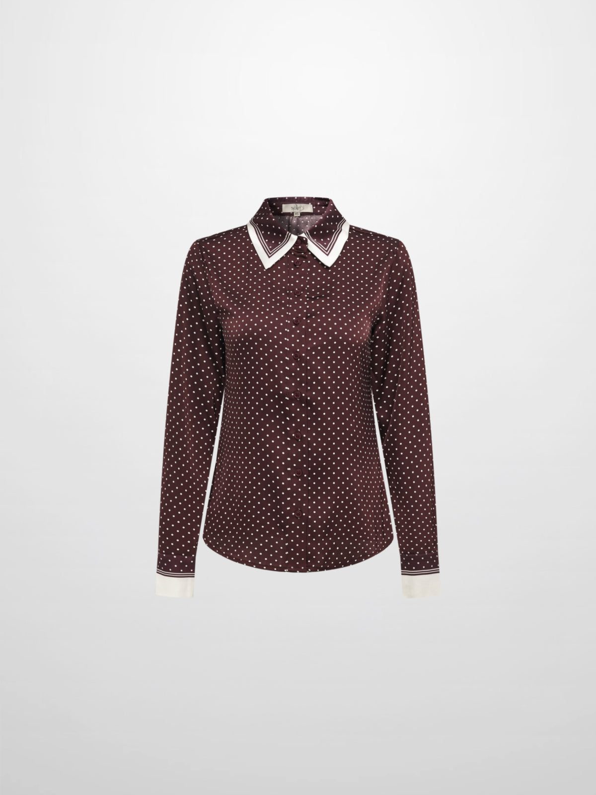 Mini Dot Blouse - Burgundy