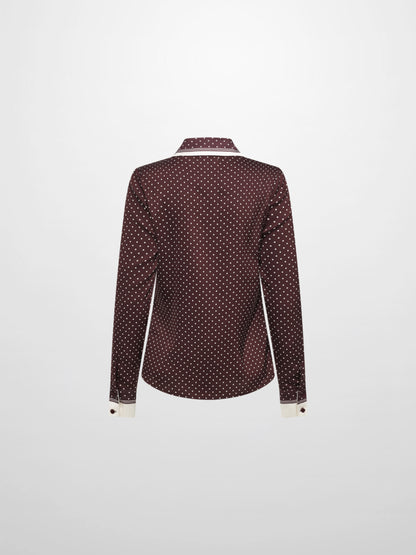 Mini Dot Blouse - Burgundy