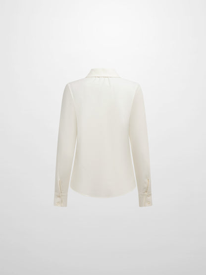 Floral Applique Blouse - Cream/Black