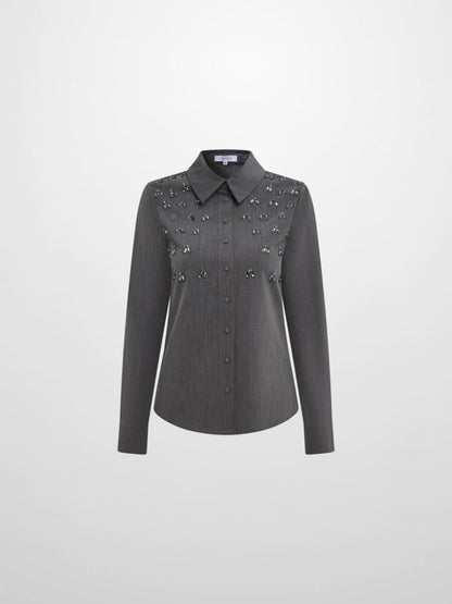 Embelished Blouse - Grey