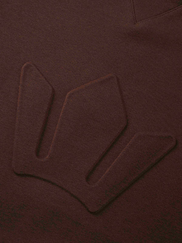 Embossed Crown Sweatshirt-Brown