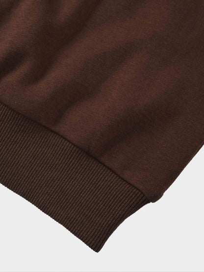 Embossed Crown Sweatshirt-Brown