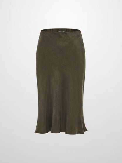 Cupro Slip Skirt - Olive 26"