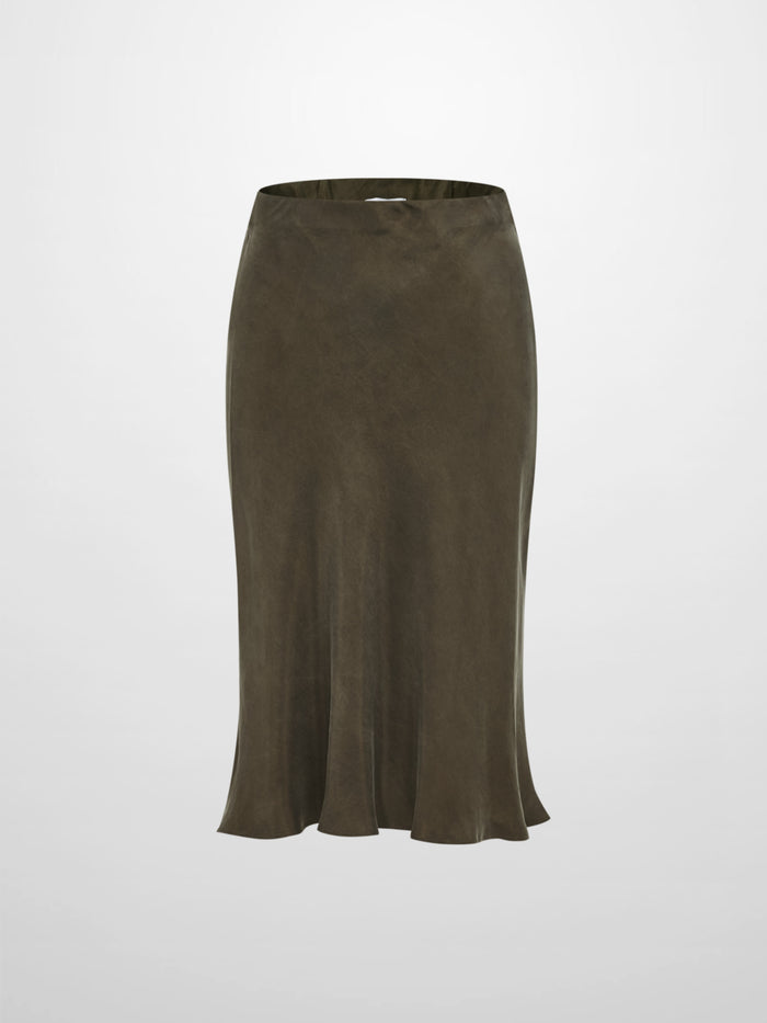 Cupro Slip Skirt - Olive 26"