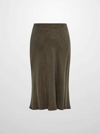 Cupro Slip Skirt - Olive 26"