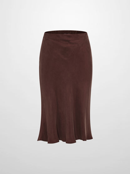 Cupro Slip Skirt - Brown 26"