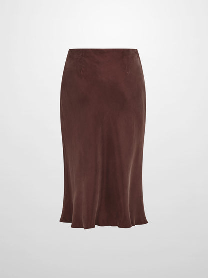 Cupro Slip Skirt - Brown 26"