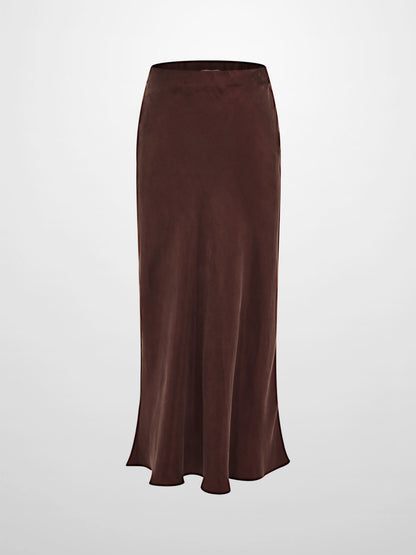 Cupro Slip Skirt - Brown 37"