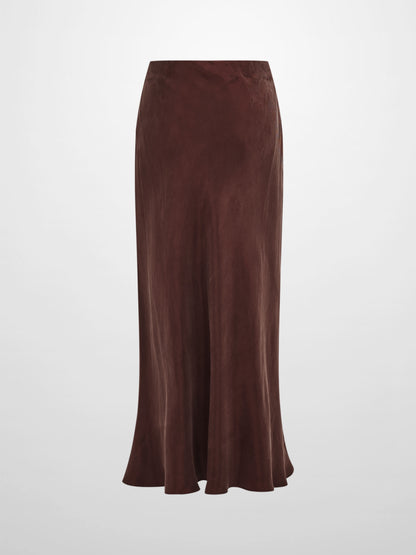 Cupro Slip Skirt - Brown 37"