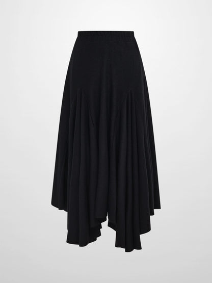 Midi Flare Skirt - Black