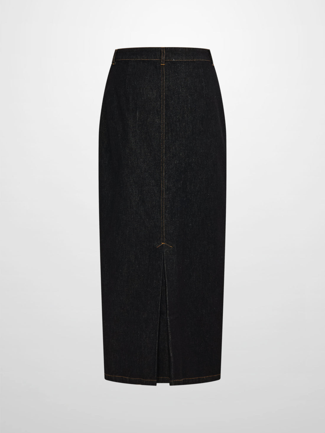 Classic Straight Denim Skirt - Black