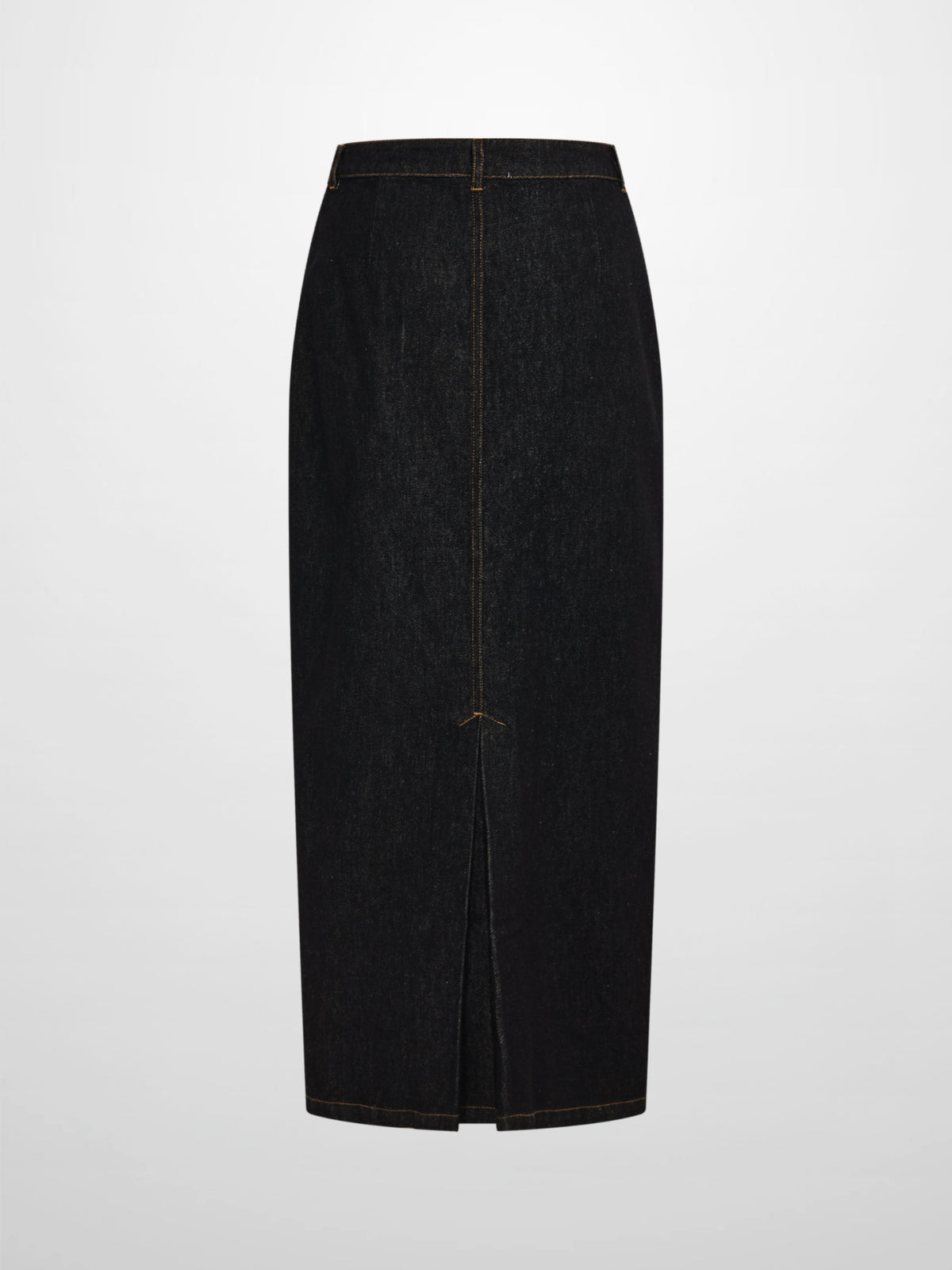 Classic Straight Denim Skirt - Black