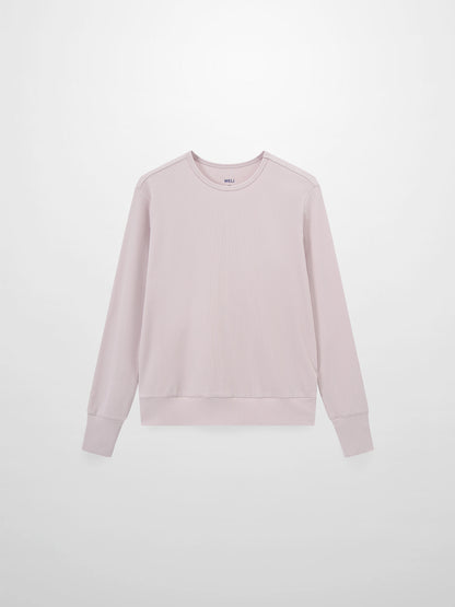 Ribbed Crew Bomber-Lavender