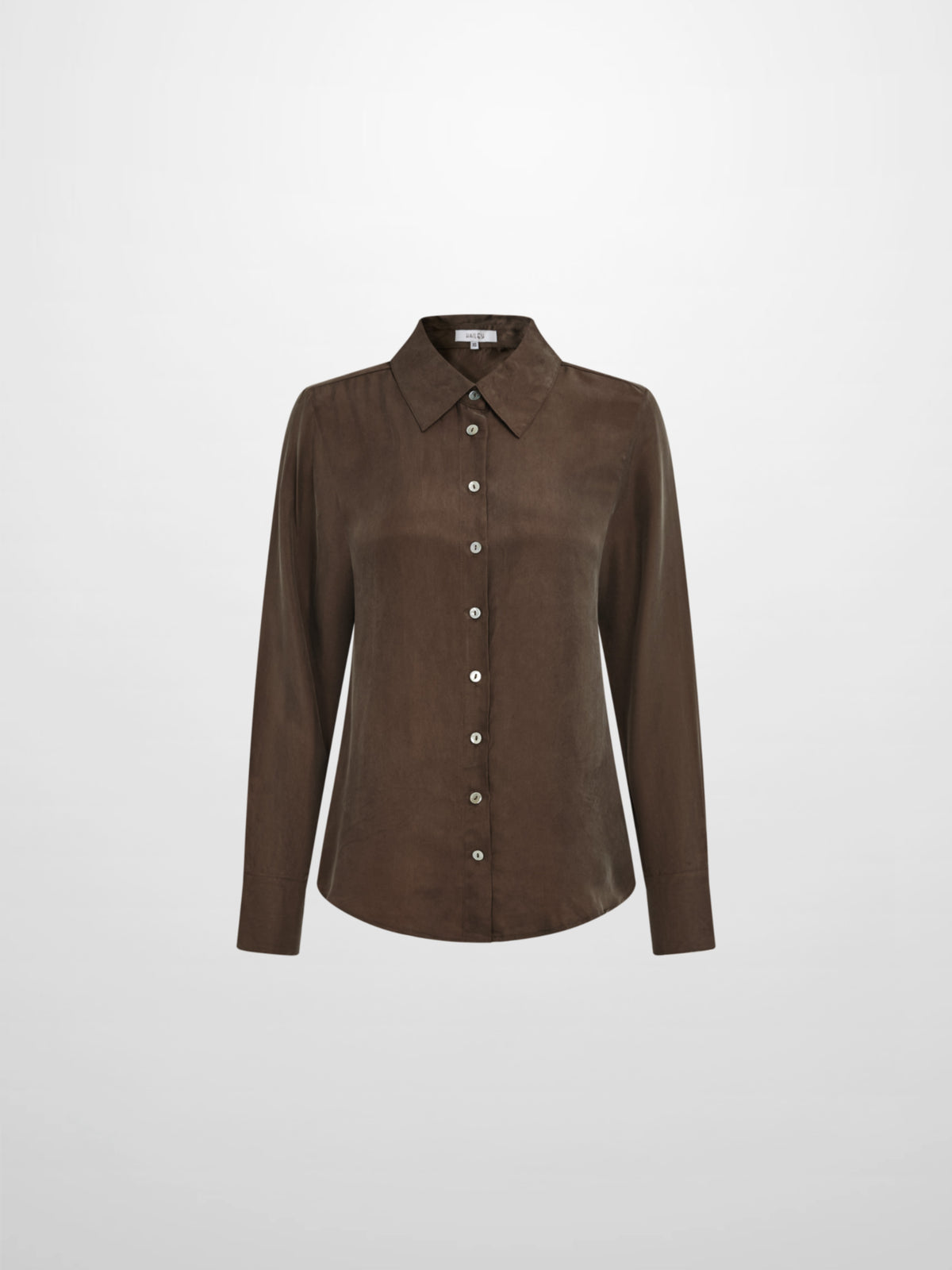 Cupro Button Down Blouse - Warm Taupe