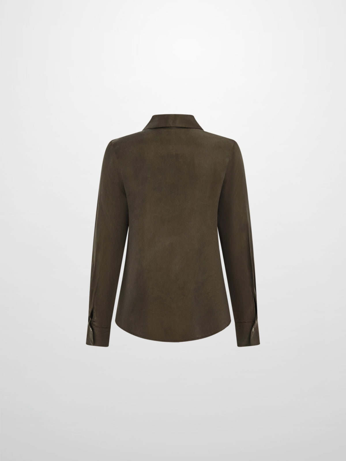 Cupro Button Down Blouse - Olive