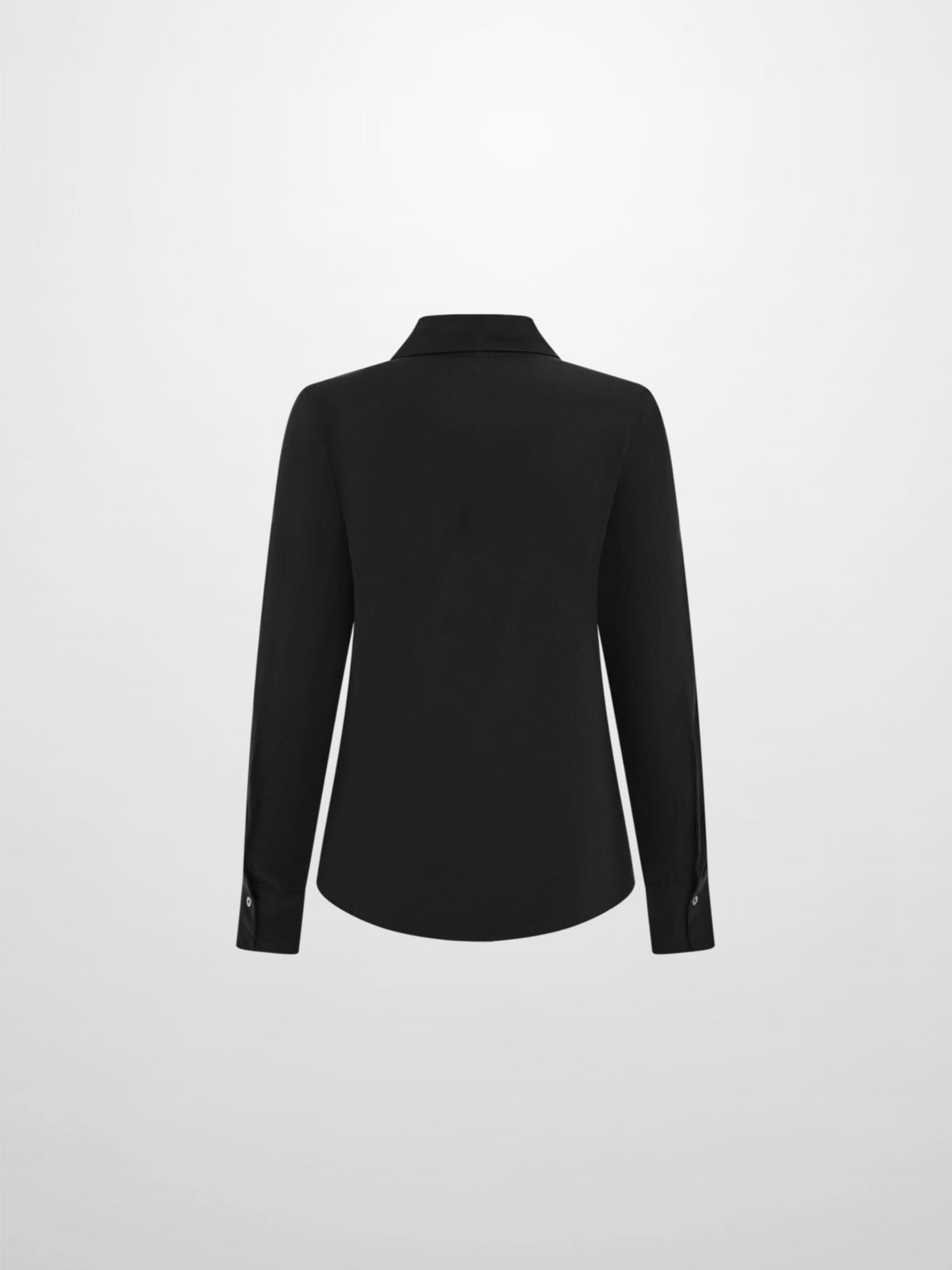Cupro Button Down Blouse - Black