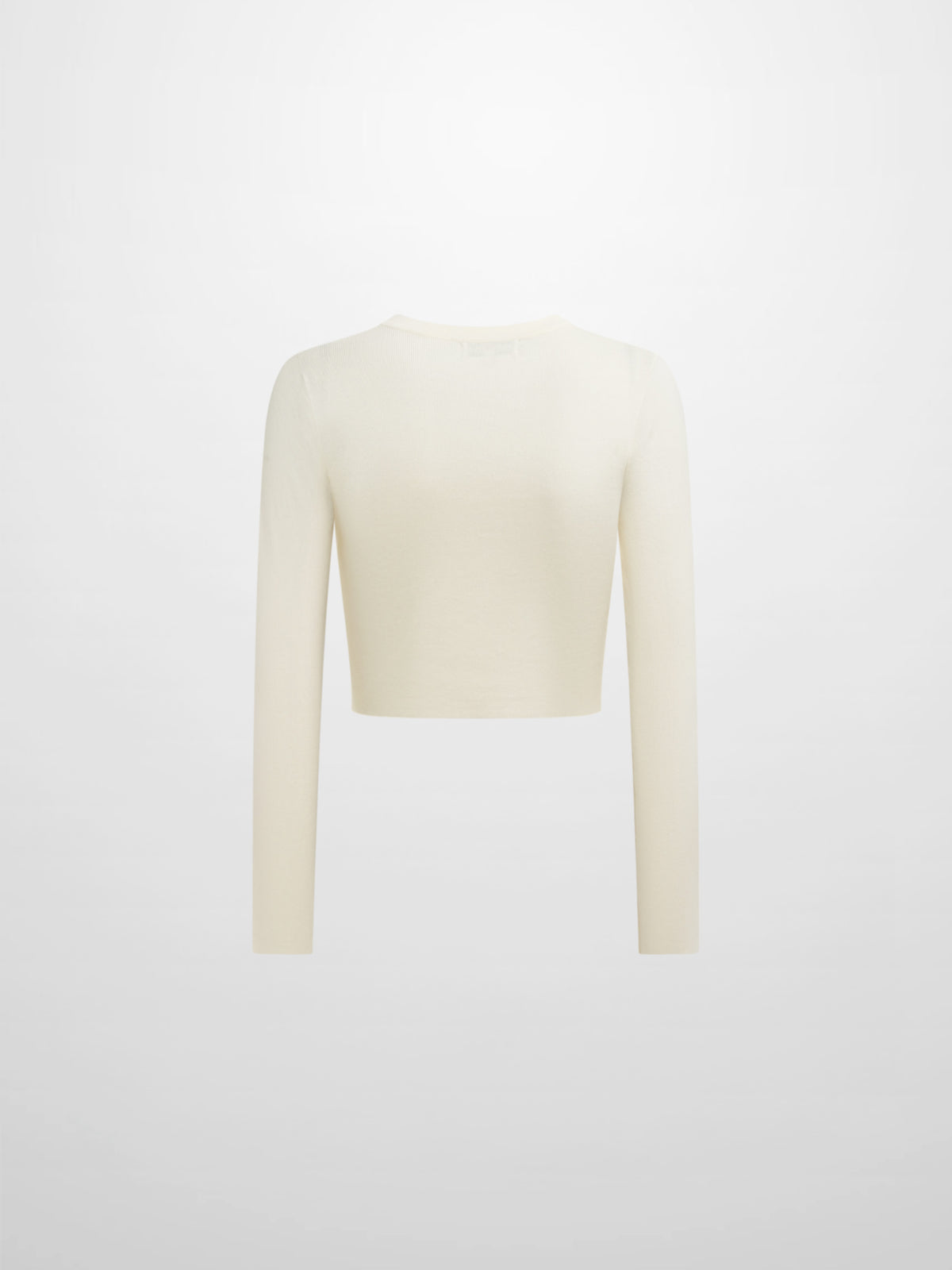 Gold Button Crop Cardigan - Cream