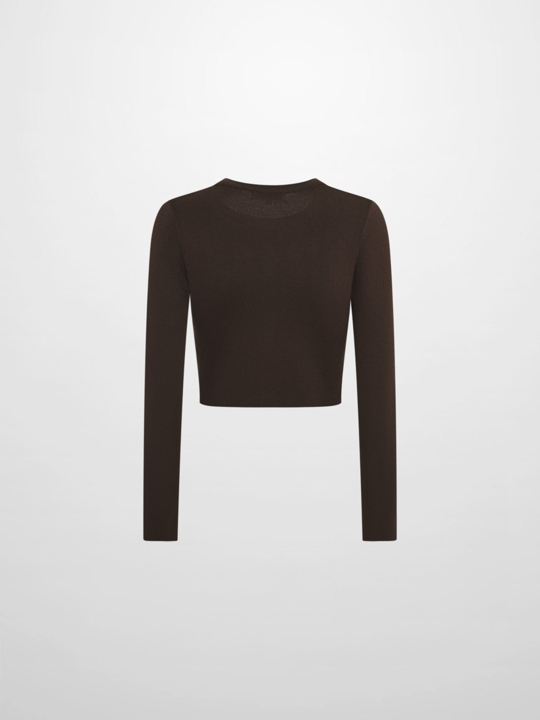 Gold Button Crop Cardigan - Brown