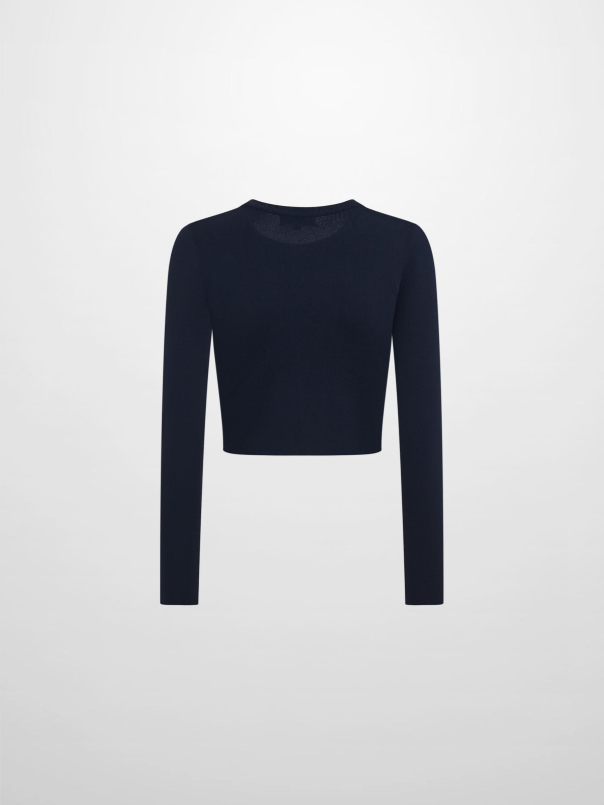 Gold Button Crop Cardigan - Navy
