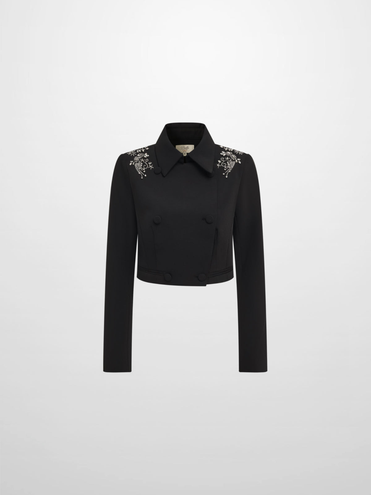 Crop Embelished Jacket - Black