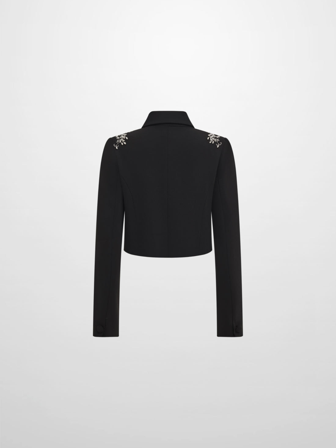 Crop Embelished Jacket - Black