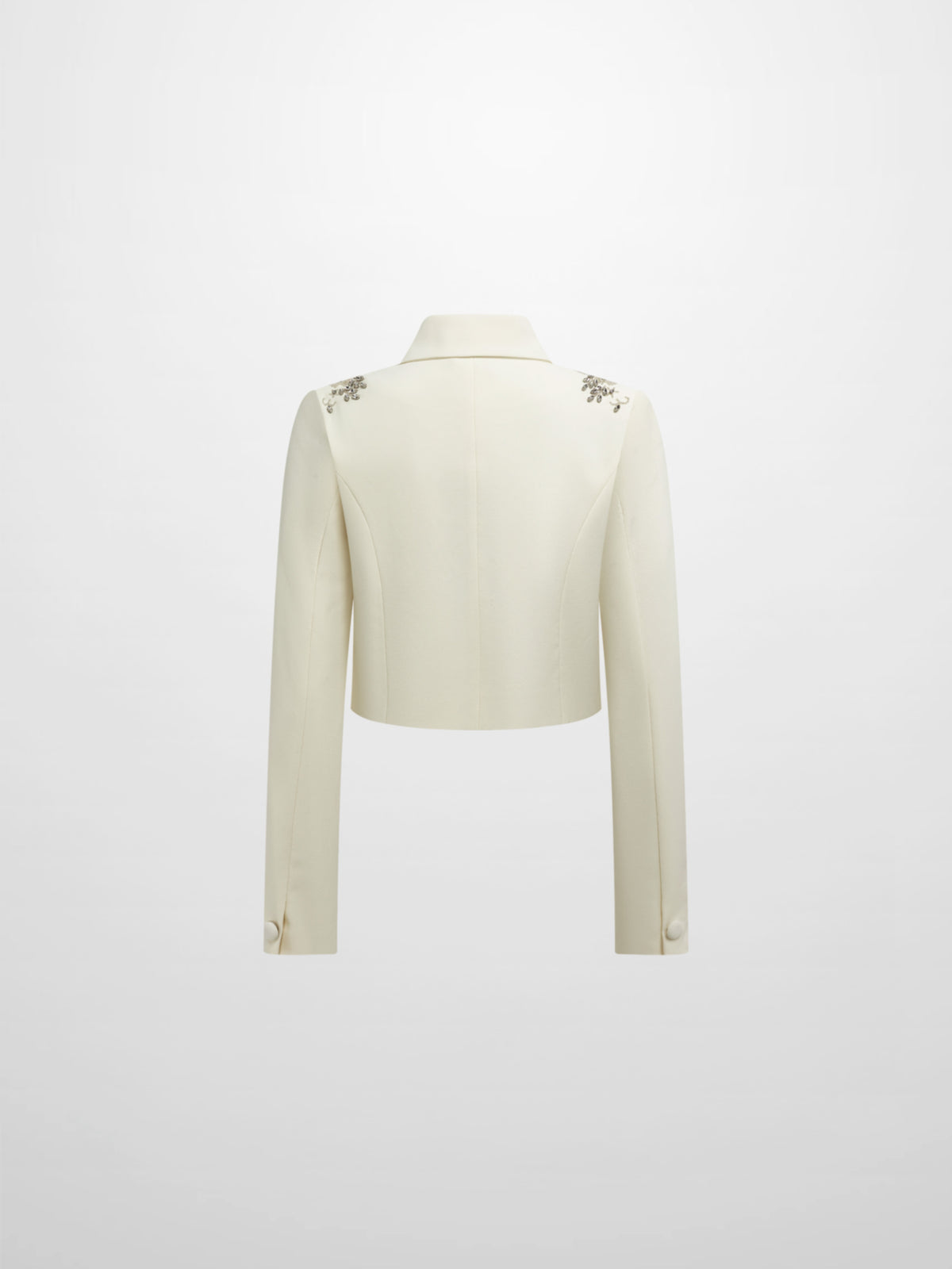 Crop Embelished Jacket - Cream