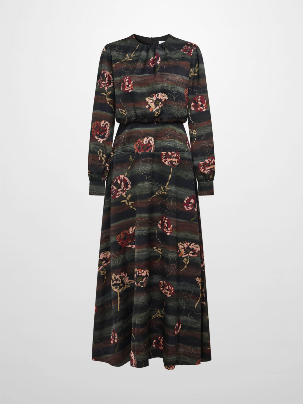 Waist Yoke Dress - Wave Floral