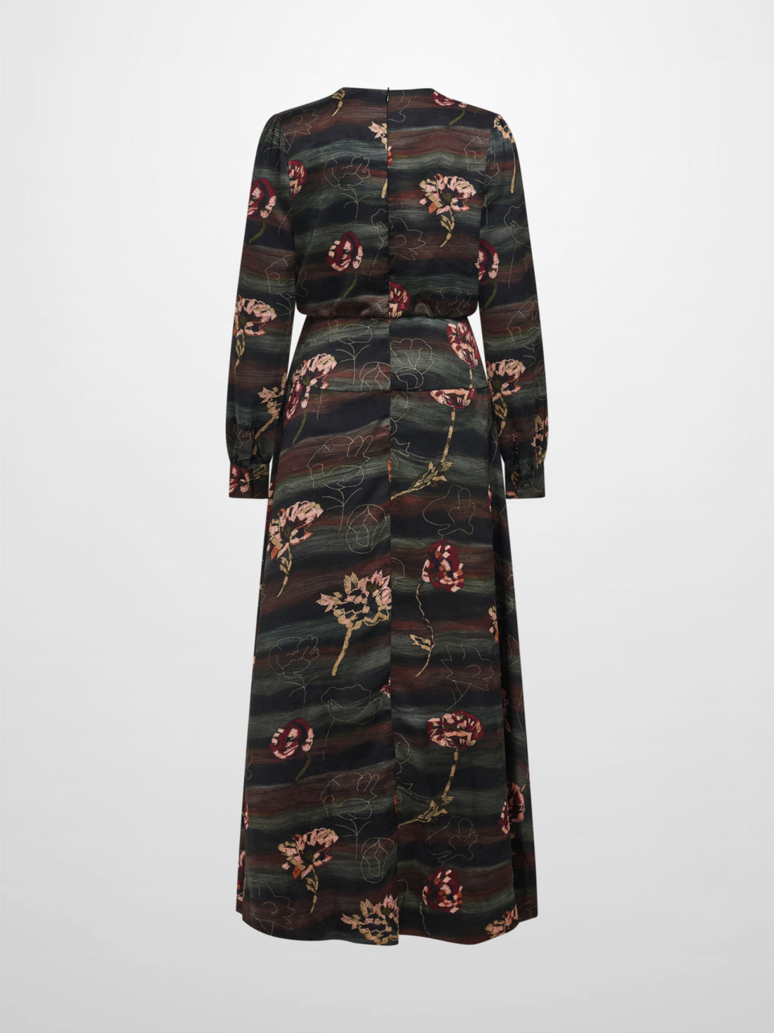 Waist Yoke Dress - Wave Floral
