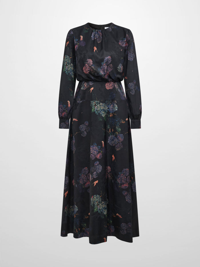Waist Yoke Dress - Flower Bunches