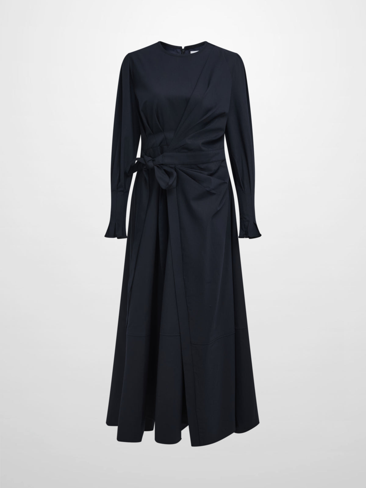 Side Tie Shirtdress - Navy