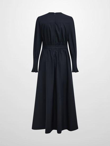 Side Tie Shirtdress - Navy