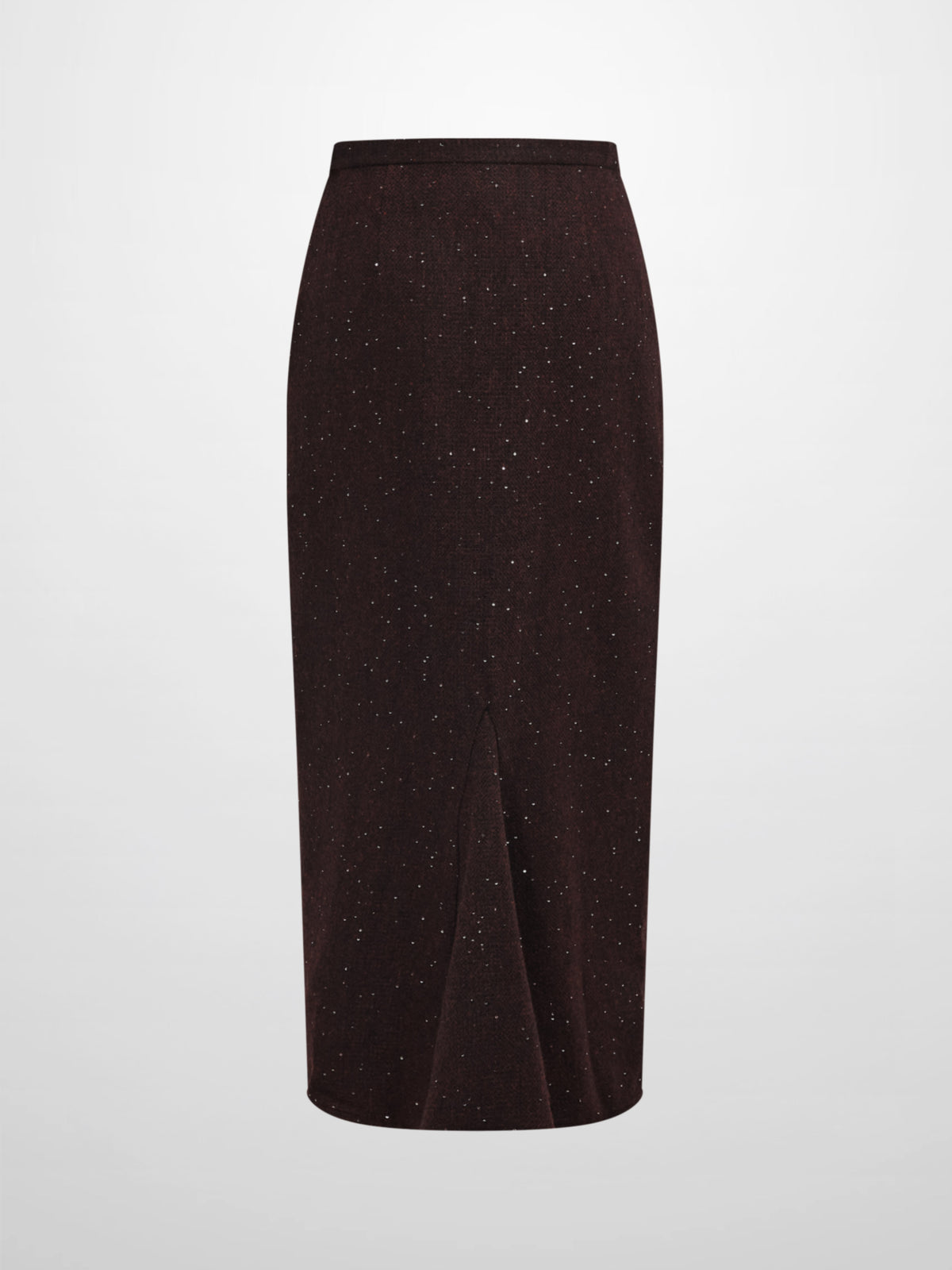 Tweed Sparkle Maxi Skirt - Burgundy/Black