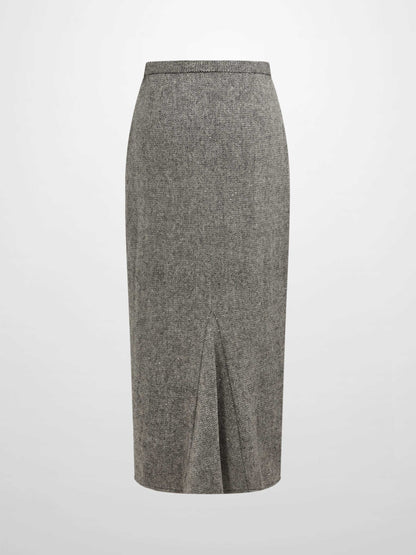 Tweed Sparkle Maxi Skirt - Black/White