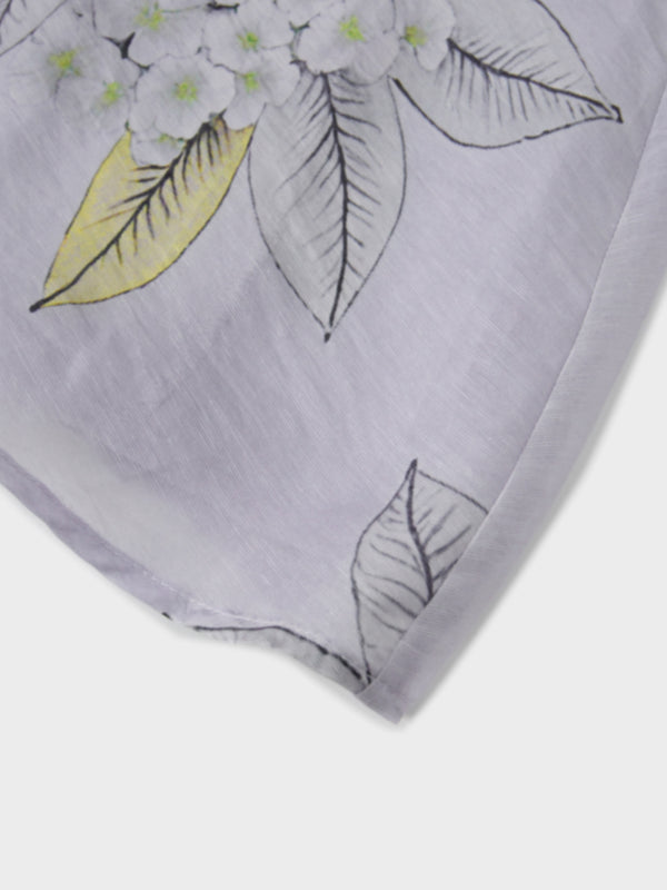 Braided Detail A-Line Skirt-Lavender Floral
