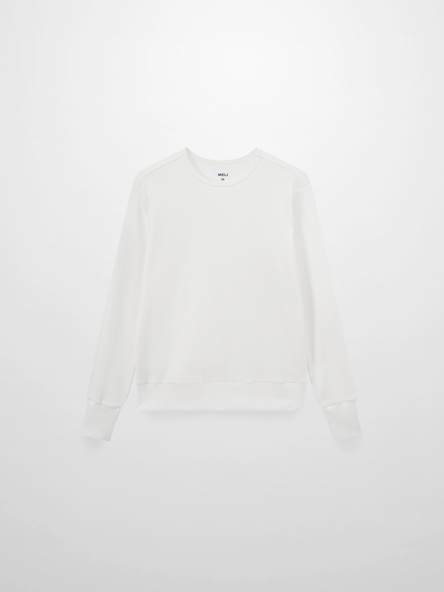 Ribbed Crew Bomber-White