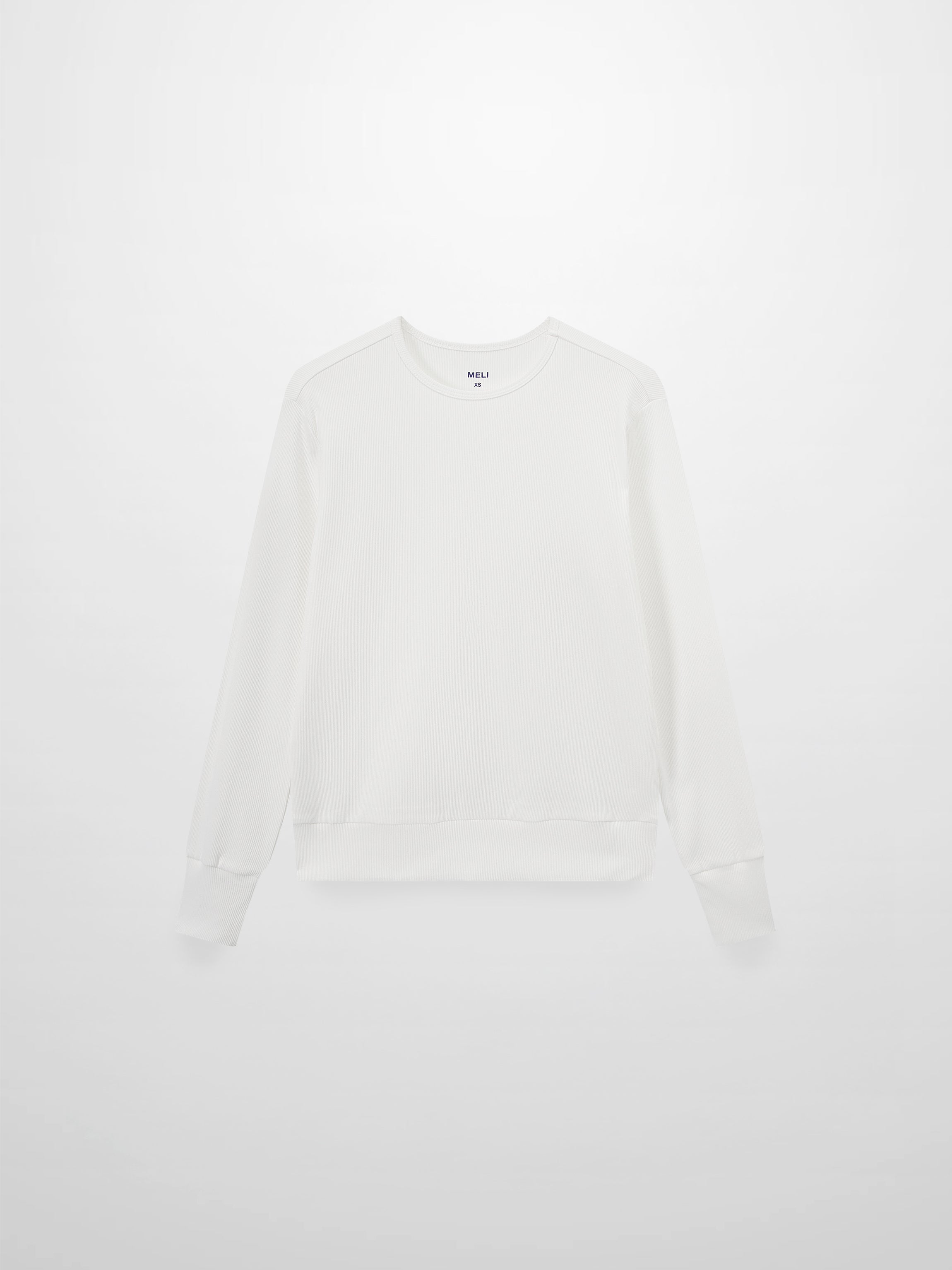Ribbed Crew Bomber-White