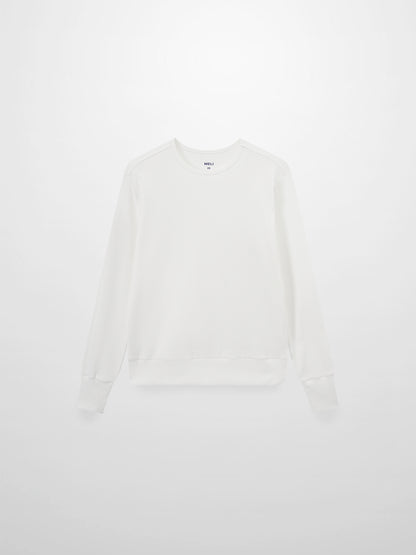 Ribbed Crew Bomber-White
