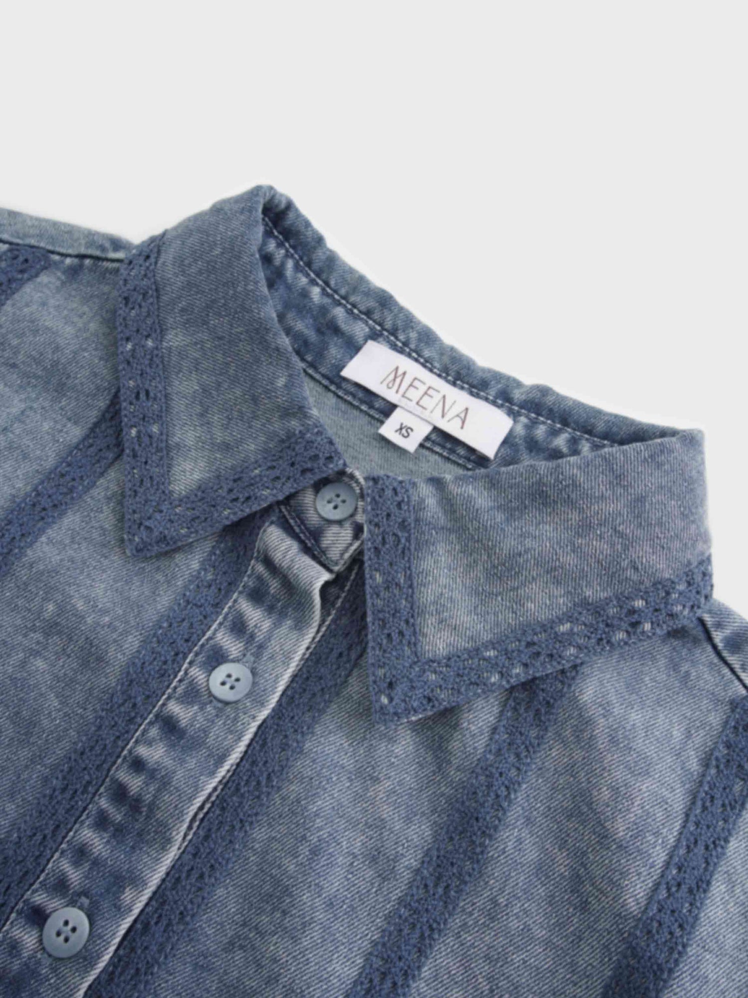 Ruffle Layer Jacket-Washed Denim